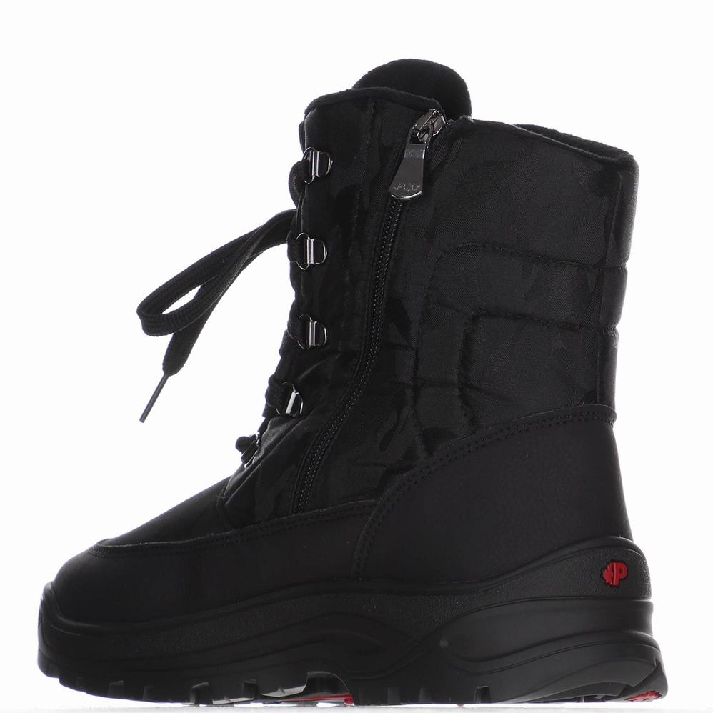 Black Camo Men's Pajar Trigger Ice Gripper Winter Boots | KOZ8034ZY