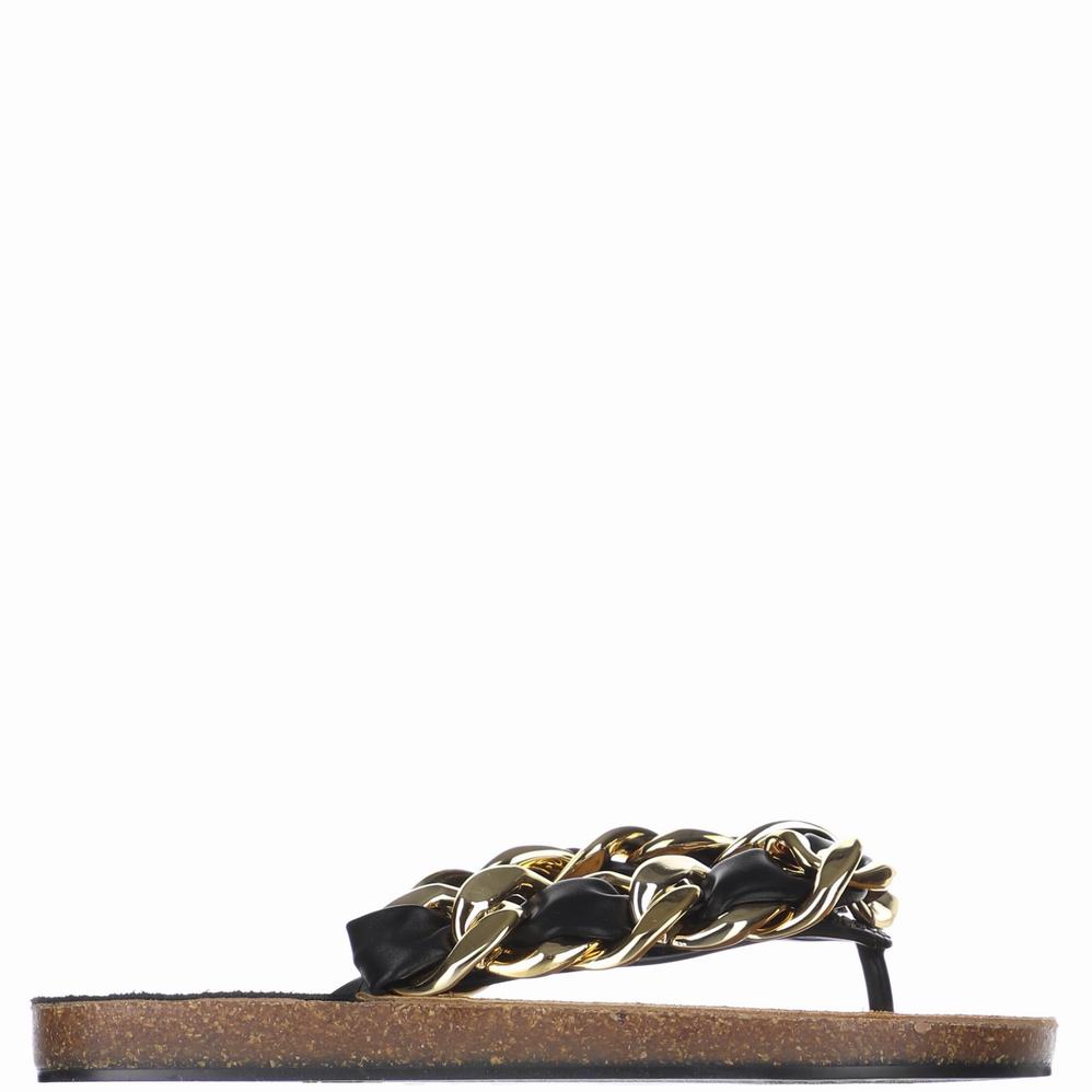 Black Gold Women\'s Pajar Aruba Cadena Grande Sandals | SXZ2118WV