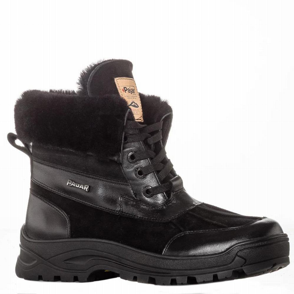 Black Men's Pajar Clermont G Ice Gripper Winter Boots | YVT9883MW