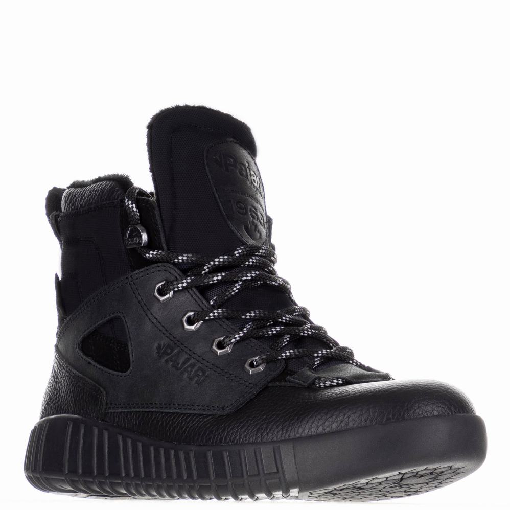 Black Men's Pajar Peacemaker Ice Gripper Winter Boots | MLR1371RB