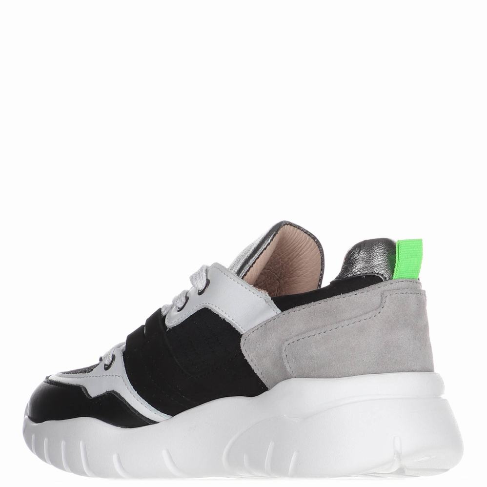 Black White Women's Pajar Camora Sneakers | GVJ1144JA