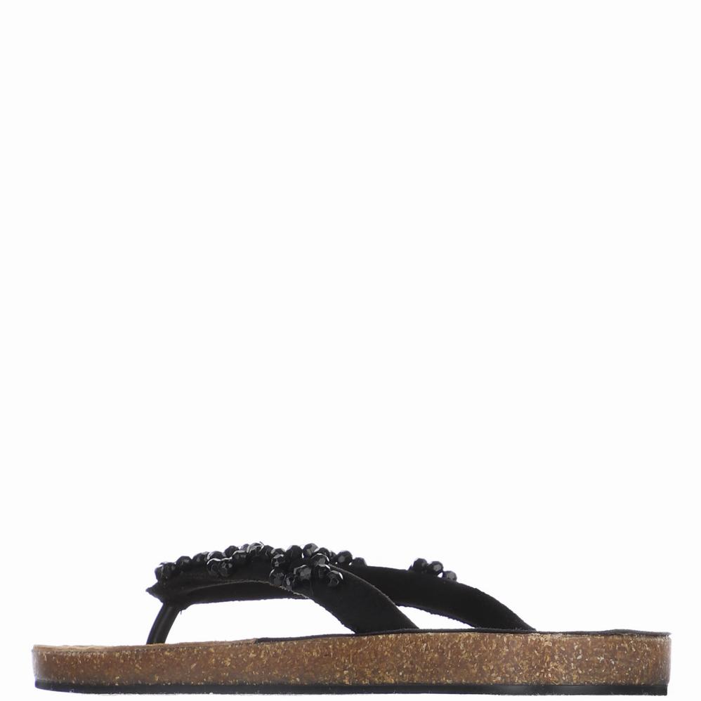 Black Women's Pajar Aruba Pedreria Flores Sandals | ISV5378JD