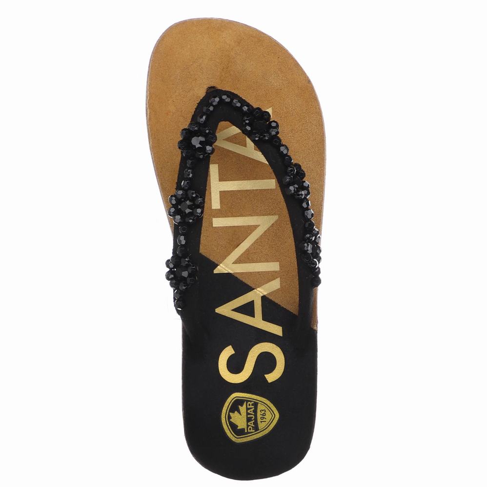 Black Women's Pajar Aruba Pedreria Flores Sandals | ISV5378JD