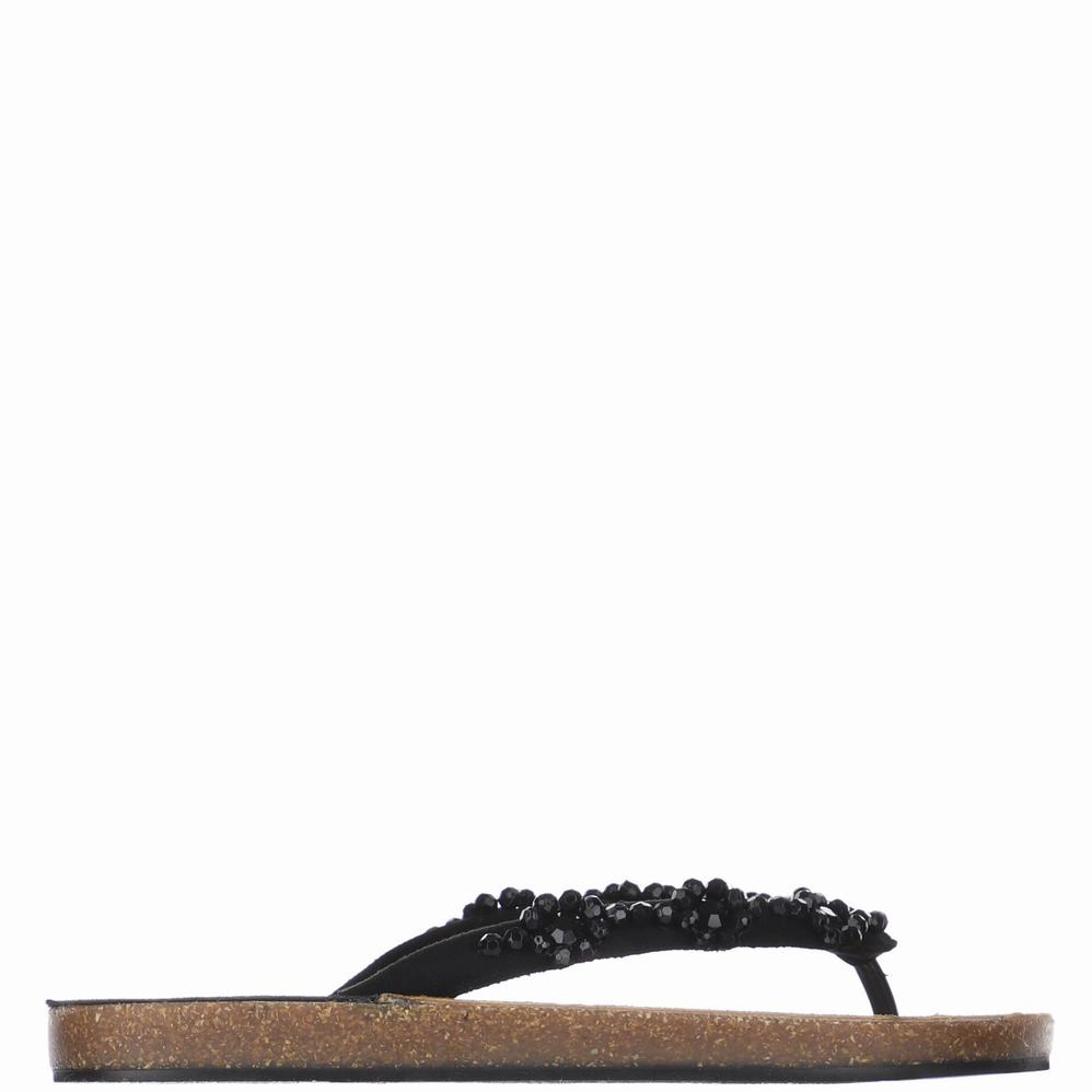 Black Women\'s Pajar Aruba Pedreria Flores Sandals | ISV5378JD