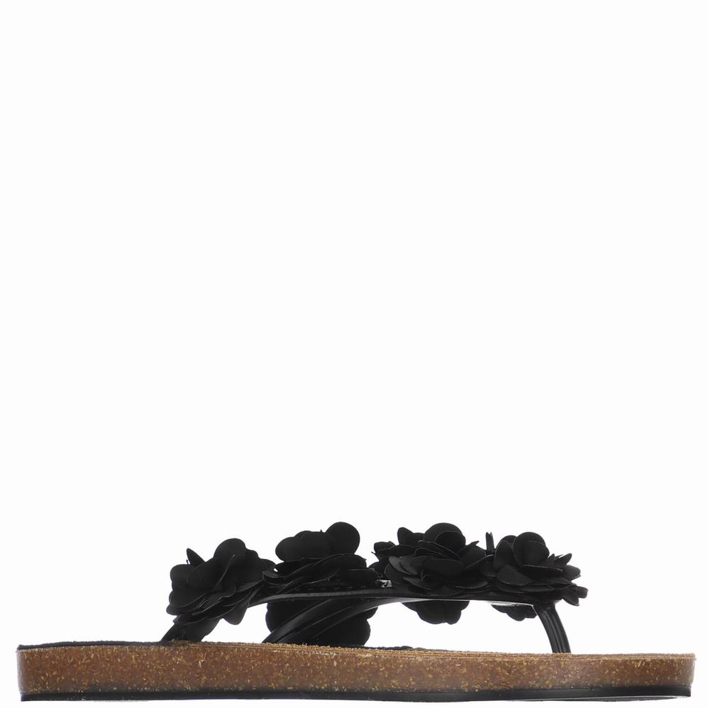 Black Women's Pajar Aruba Rosas Satin Sandals | TOA2740FG