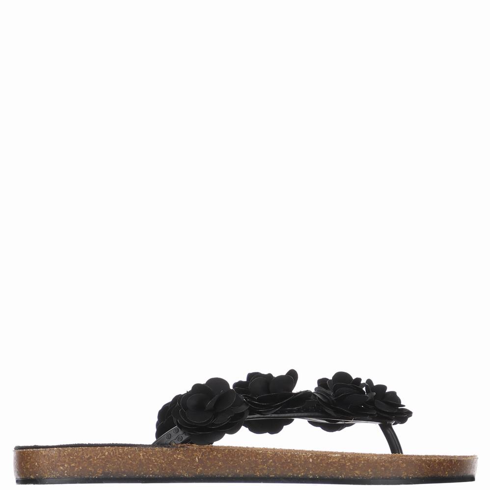 Black Women\'s Pajar Aruba Rosas Satin Sandals | TOA2740FG