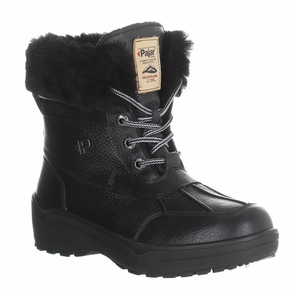 Black Women's Pajar Christine Ice Gripper Winter Boots | VOB6396IV