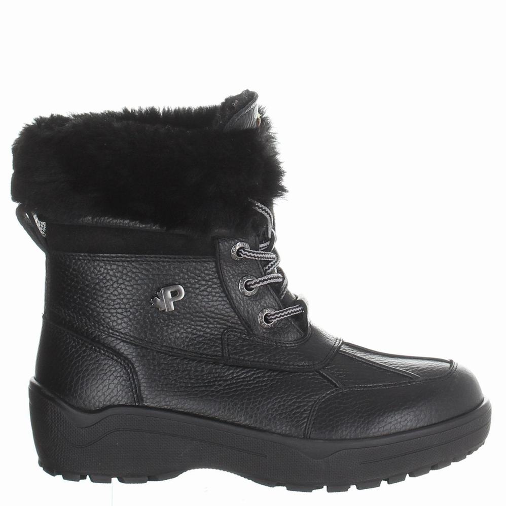 Black Women\'s Pajar Christine Ice Gripper Winter Boots | VOB6396IV