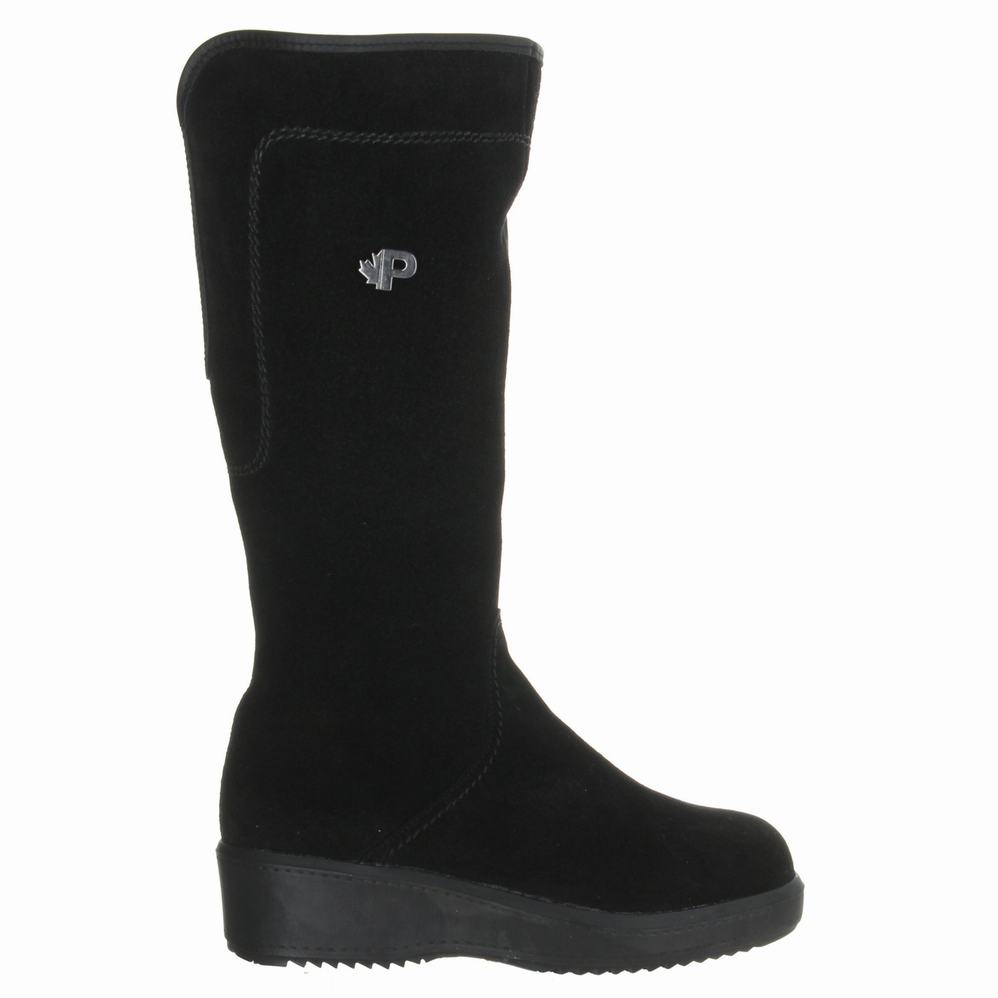 Black Women\'s Pajar Lisa A Suede Ice Gripper Snow Boots | FFK1670QI