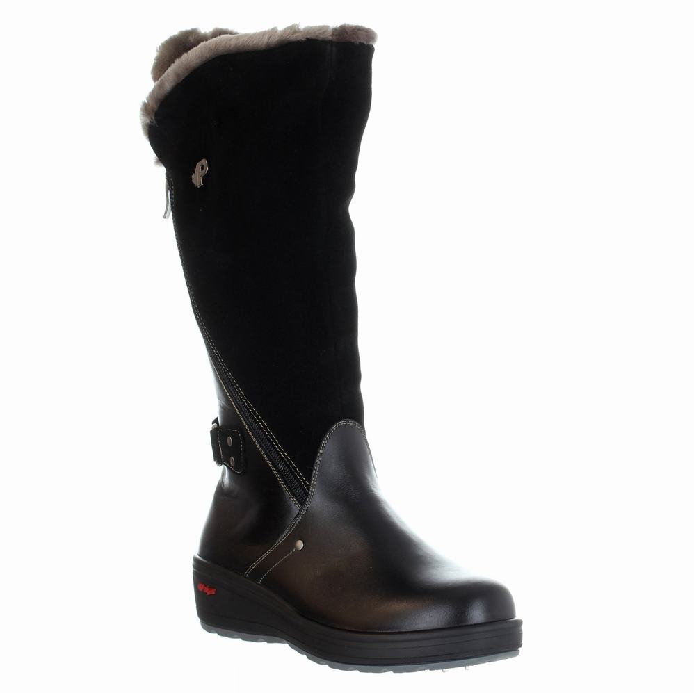 Black Women's Pajar London Ice Gripper Snow Boots | PJQ9784BO