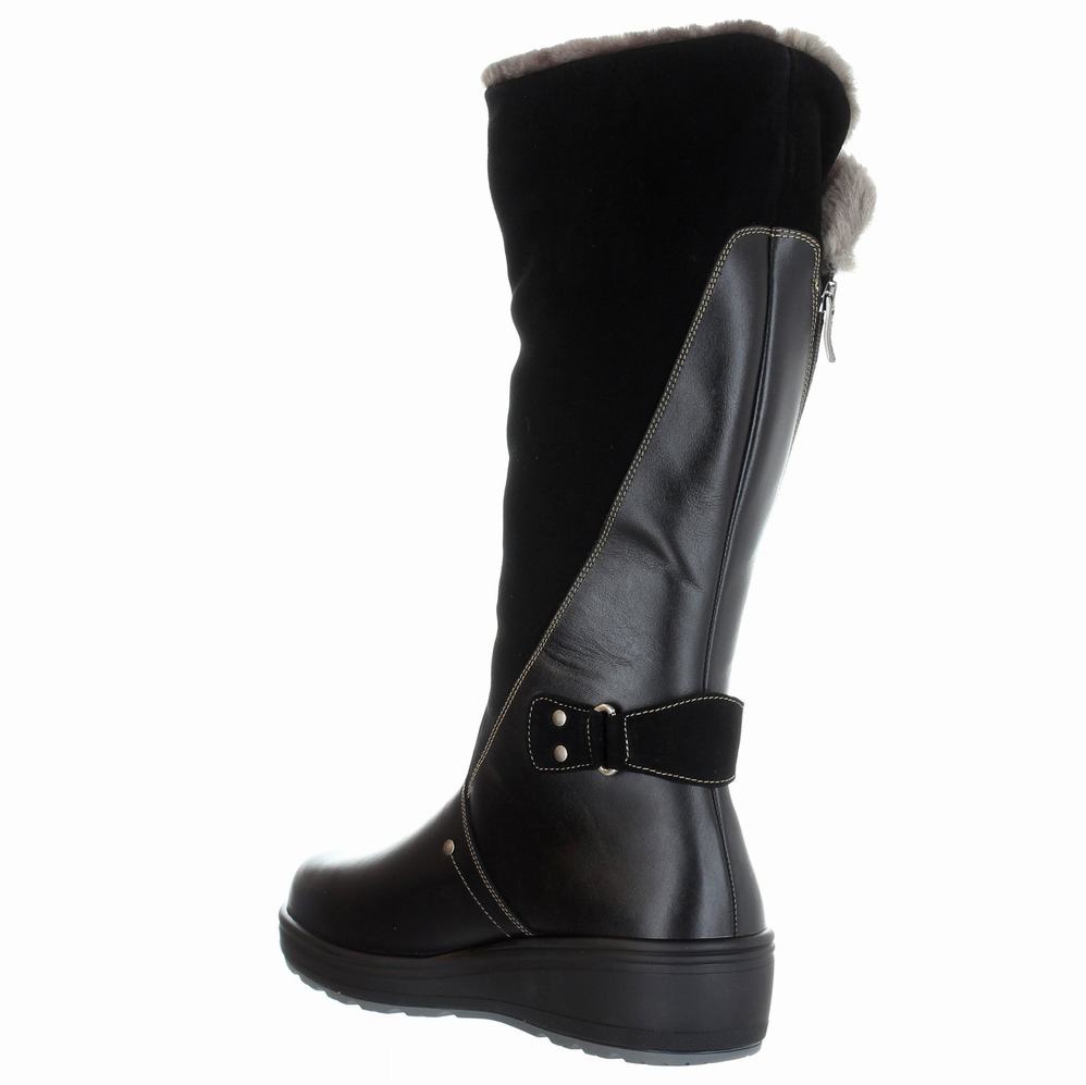 Black Women's Pajar London Ice Gripper Snow Boots | PJQ9784BO