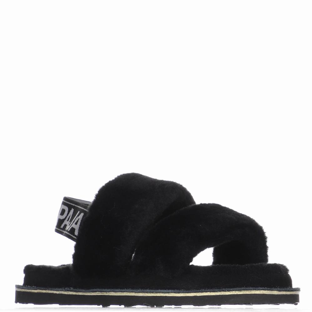 Black Women's Pajar Mara Strap Slippers | DZZ3082ST