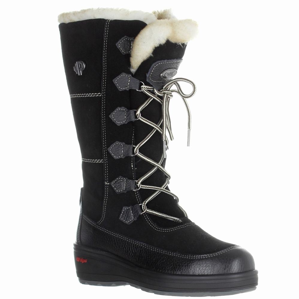 Black Women's Pajar Nicole Ice Gripper Snow Boots | OUH8416YO