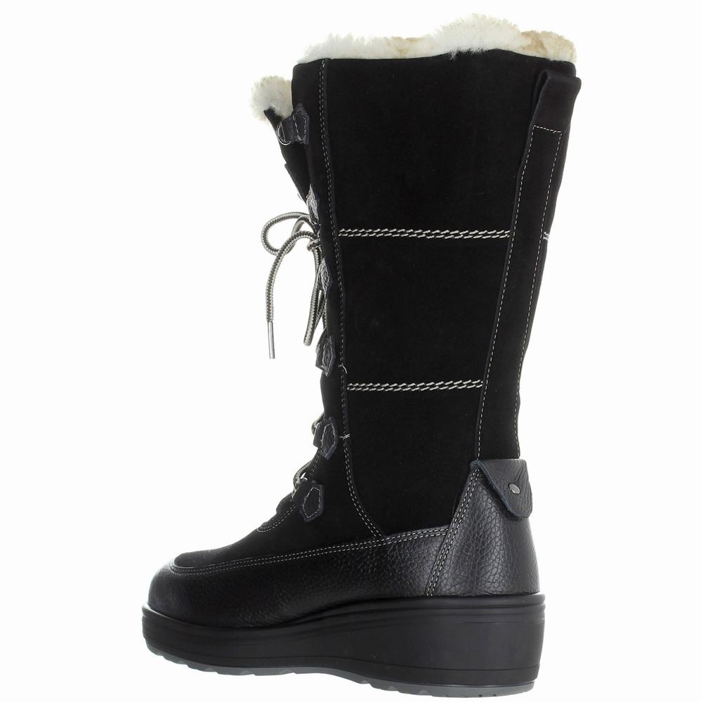 Black Women's Pajar Nicole Ice Gripper Snow Boots | OUH8416YO