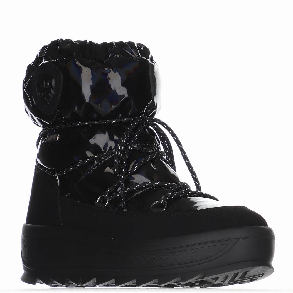 Black Women's Pajar Taya Nylon Ice Gripper Snow Boots | ULE447EE