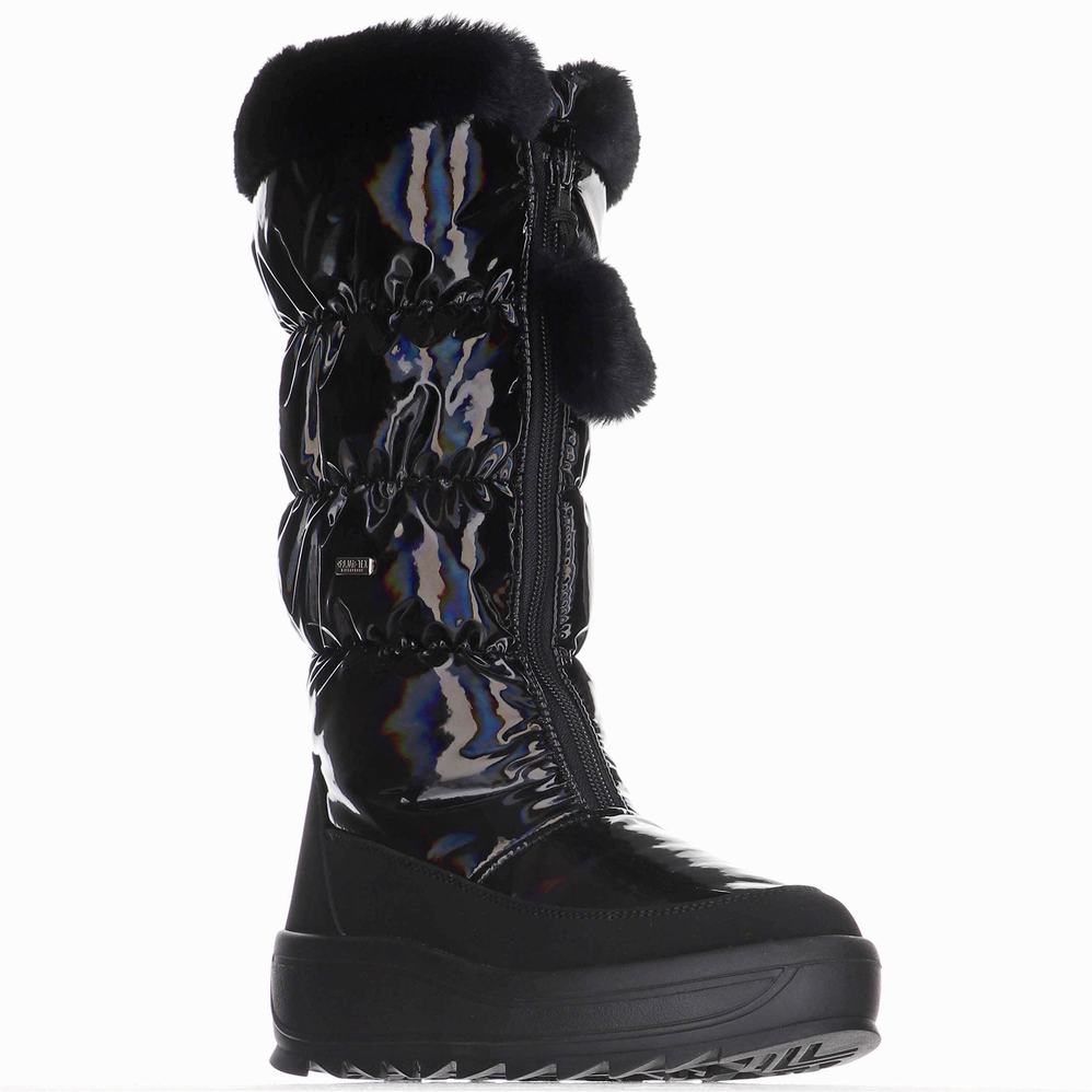 Black Women's Pajar Toboggan 2.0/Hologram Ice Gripper Snow Boots | BRY4425YQ