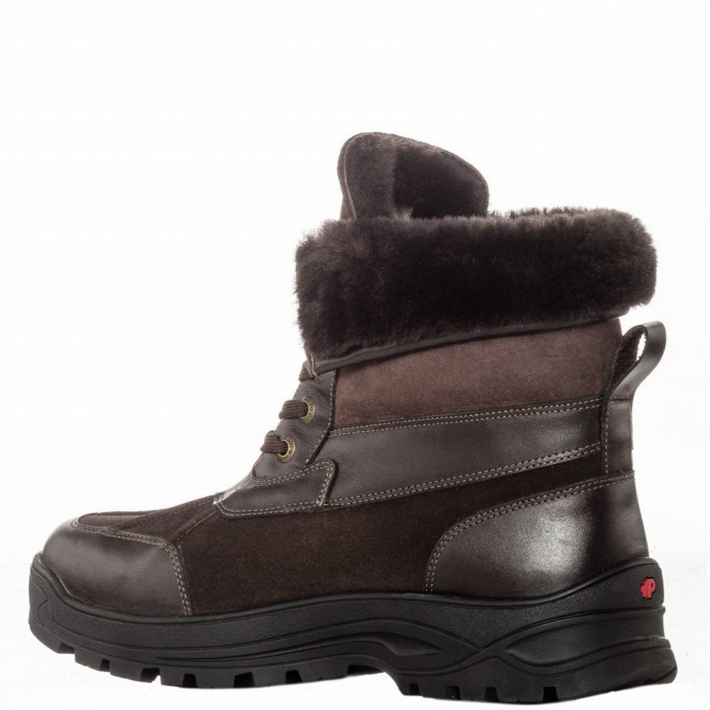 Dark Brown Men's Pajar Clermont G Ice Gripper Winter Boots | DGK932XN