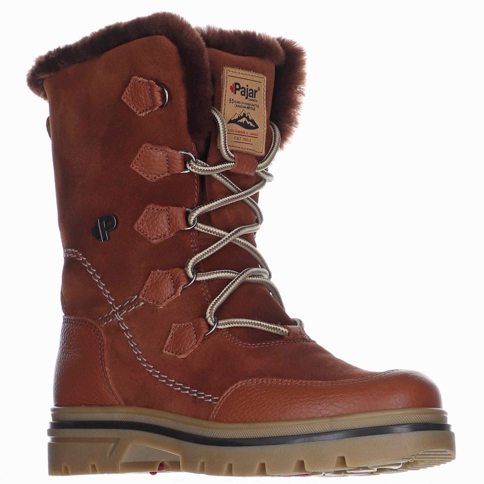 Dark Red Women's Pajar Valerie S Ice Gripper Snow Boots | IOT4041EO