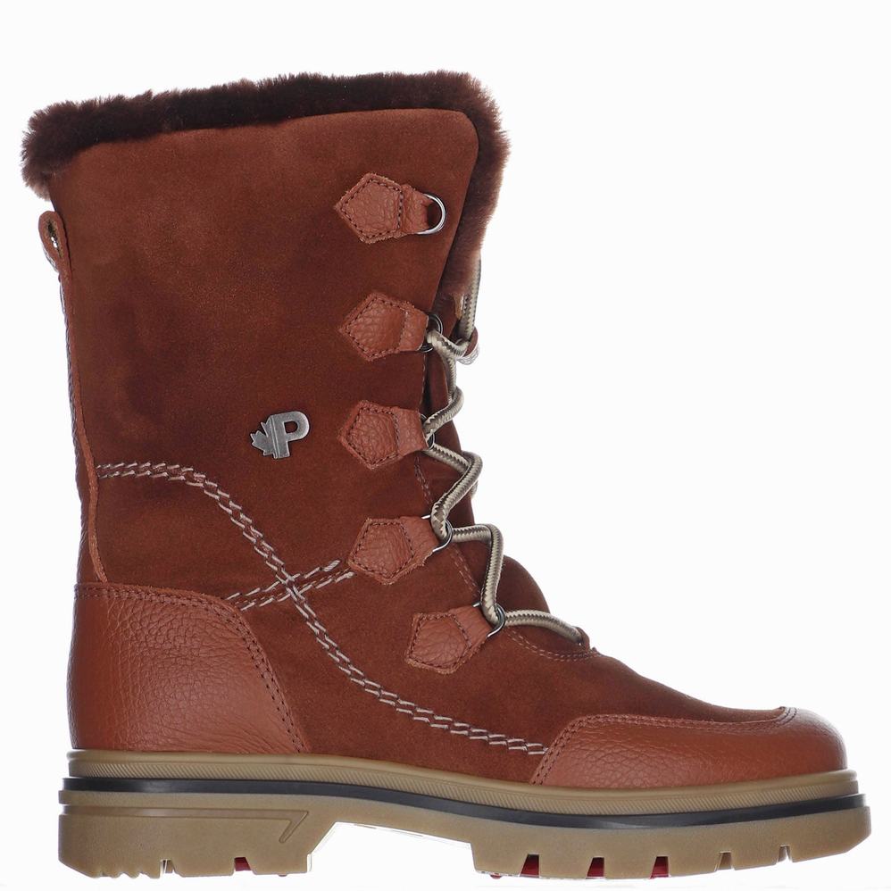 Dark Red Women\'s Pajar Valerie S Ice Gripper Snow Boots | IOT4041EO