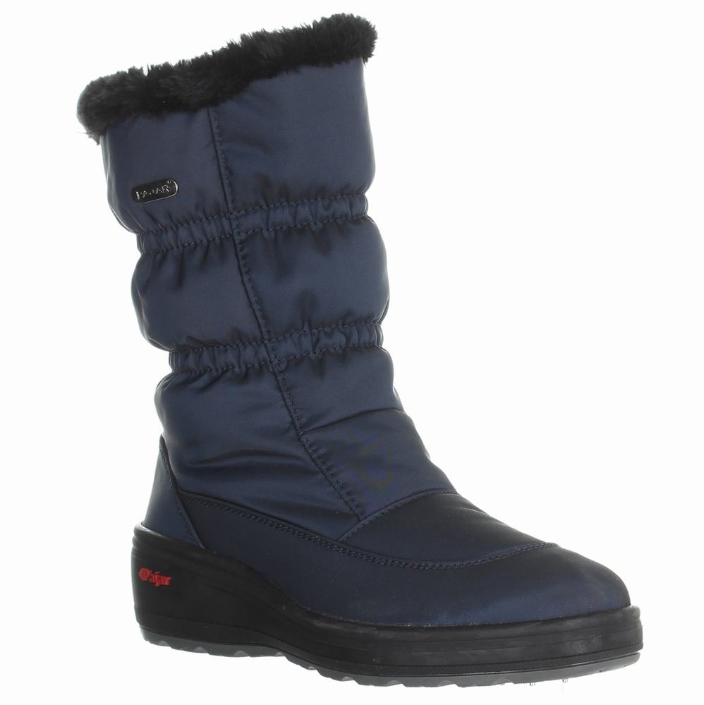 Navy Women's Pajar Snowcap-2 Ice Gripper Snow Boots | AZJ717VP