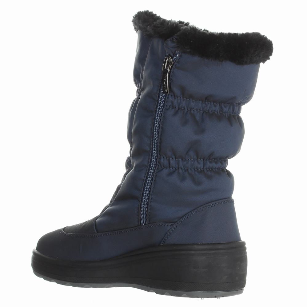 Navy Women's Pajar Snowcap-2 Ice Gripper Snow Boots | AZJ717VP