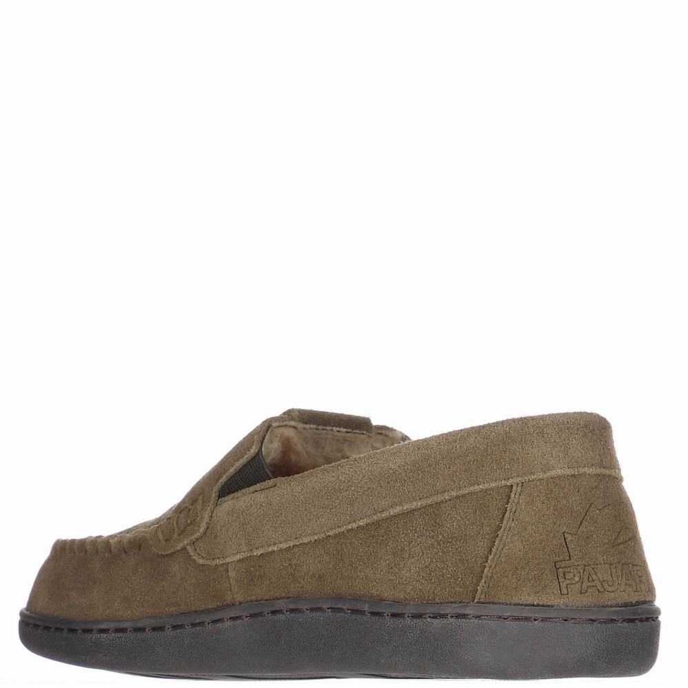 Olive Men's Pajar Veneto Slippers | DJN5334PE