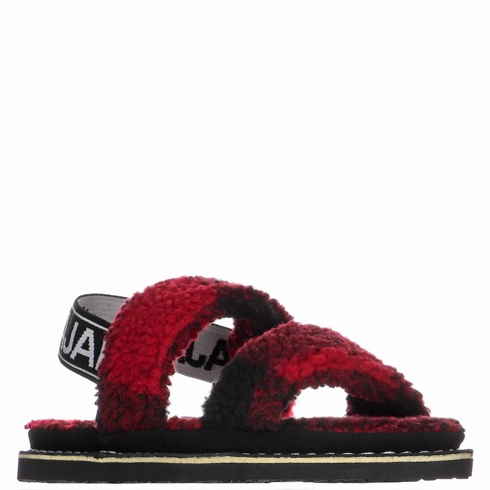 Red Black Women's Pajar Mara Strap Slippers | GSF7894YG