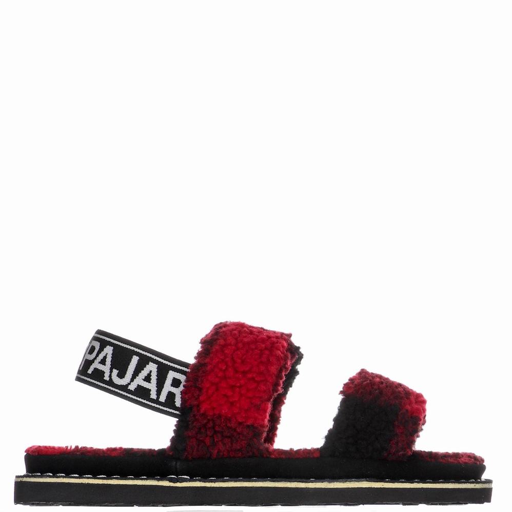 Red Black Women\'s Pajar Mara Strap Slippers | GSF7894YG