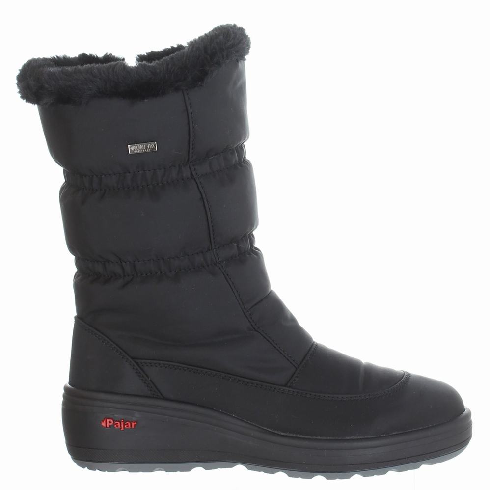 Black Women's Pajar Snowcap-2 Ice Gripper Snow Boots | CMQ2288MY